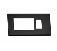Placa combinada "Venus" orificio Schuko Quadro + 1 plaza - Compatible Bticino Magic - Placa cubrefruta para enchufe Schuko y módulo - Lemag SRL (negro)