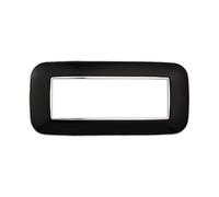 Placa compatible con Bticino Axolute, modelo Orbis Serie Oval (6 plazas/módulos, negro)