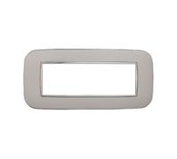 Placa compatible con Bticino Axolute, modelo Orbis serie ovalada (6 plazas/módulos, blanco)