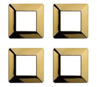 Placa compatible Vimar plana, placas de plástico juego de 4 piezas 2 plazas para sustitución de placas existentes - se adaptan perfectamente al soporte original