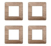 Placa compatible Vimar plana, placas de plástico juego de 4 piezas 2 plazas para sustitución de placas existentes - se adaptan perfectamente al soporte original