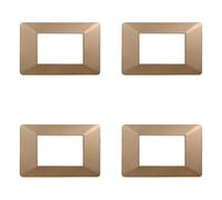 Placa compatible Vimar plana, placas de plástico juego de 4 piezas 3 plazas para sustitución de placas existentes - se adaptan perfectamente al soporte original