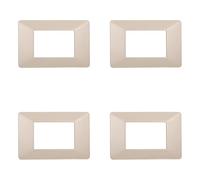Placa compatible Vimar plana, placas de plástico juego de 4 piezas 3 plazas para sustitución de placas existentes - se adaptan perfectamente al soporte original