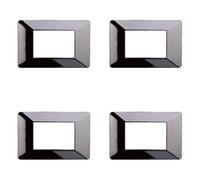 Placa compatible Vimar plana, placas de plástico juego de 4 piezas 3 plazas para sustitución de placas existentes - se adaptan perfectamente al soporte original