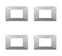 Placa compatible Vimar plana, placas de plástico juego de 4 piezas 3 plazas para sustitución de placas existentes - se adaptan perfectamente al soporte original