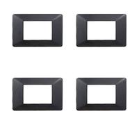 Placa compatible Vimar plana, placas de plástico juego de 4 piezas 3 plazas para sustitución de placas existentes - se adaptan perfectamente al soporte original
