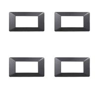 Placa compatible Vimar plana, placas de plástico juego de 4 piezas 4 plazas para sustitución de placas existentes - se adaptan perfectamente al soporte original