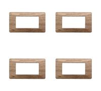 Placa compatible Vimar plana, placas de plástico juego de 4 piezas 4 plazas para sustitución de placas existentes - se adaptan perfectamente al soporte original