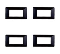 Placa compatible Vimar plana, placas de plástico juego de 4 piezas 4 plazas para sustitución de placas existentes - se adaptan perfectamente al soporte original