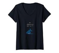 Placa con Texto en inglés No Lifeguard On Duty Shark Warning Beach Camiseta Cuello V, Mujer, Negro, XXL
