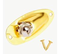 Placa con tornillos de estilo barco para conector jack de salida para guitarra eléctrica estilo Fender Strat Stratocater, 64 mm, dorado