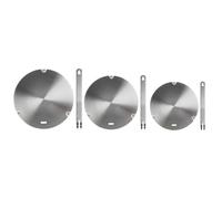 Placa conductora de calor de acero inoxidable para placas de inducción, distribución uniforme del calor, antideslizante, apta para lavavajillas, 18/22/26 cm (A)