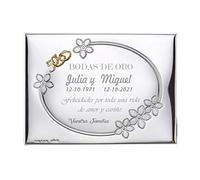 Placa Conmemorativa 50 Aniversario Bodas de Oro. Personalizado. Placa Homenaje 50 Aniversario. Placa grabada. 13x18cm