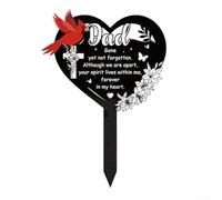 Placa conmemorativa de corazón resistente al agua para papá, hecha de hierro para exhibición a largo plazo en tumba o lugares conmemorativos (papá)