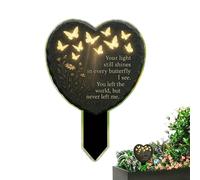 Placa Conmemorativa en Forma de corazón de, acrílico para jardín, Placa de corazón 2D con y decoración Conmemorativa para Tumba, jardín y césped, Resistente a la Intemperie