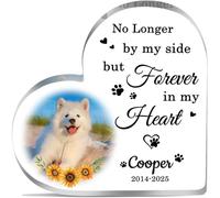 Placa conmemorativa personalizada para mascotas, regalos conmemorativos para perros por pérdida de perro, regalo de condolencias por pérdida de gato, placa acrílica personalizada con forma de corazón