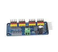 Placa controladora de servomotor - Servocontrolador PWM de 16 canales, precisión de 12 bits, potencia segura de 5 V, control multiservo para robótica, CNC y proyectos de bricolaje, color negro