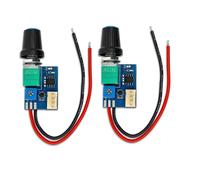 Placa controladora de velocidad de ventilador PWM de 4 pines y 12 V CC con interruptor de perilla, 2 unidades