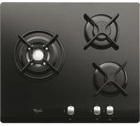 Whirlpool AKT 404/NB - Placa de Gas Natural 56Cm 3 Fuegos Autoencendido Gas Stop Color Negro