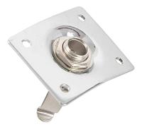 Placa cromada cuadrada E de salida para guitarra eléctrica