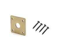 Placa cuadrada de metal de fondo plano con tornillos de montaje, cubierta de placa de salida para guitarra, bajo, ukelele, base plana