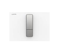 Placa de accionamiento LAUFEN AW102, doble enrasado, superficie de cristal, 202x145x10mm, botones con aspecto de acero inoxidable, H9001021940001, Color: blanco