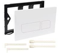 Placa de accionamiento para inodoro, compatible con Geberit Sigma, UP300 y UP320 Series, placa de repuesto de 2 cantidades, equipada con juego de palanca de descarga y marco de montaje (blanco)