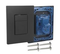 Placa de accionamiento, placa de empuje, cromo y plástico, para cisterna de inodoro, modelo compatible con GROHE, para 2 cantidades y activación de arranque y parada (negro mate)