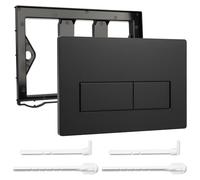 Placa de Accionamiento WC, Compatible con Geberit Sigma 01/20/21/30/40/50, UP300 y UP320, Doble Descarga, con Palanca de Descarga y Marco de Instalación (Negro Mate)