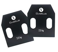 Sveltus Plaques Acier Avec Poignées 2,5 Kg Env. Placas de Acero con Asas, Unisex Adulto, Negro, Talla única