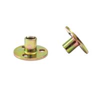 Placa de acero galvanizado Tuerca con reborde tres orificios Abrazadera for muebles Par tuercas seguridad for pies sofá cama pieza roscada(COLOR ZINC,M6(20pc))