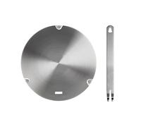 Placa de acero inoxidable de 7.1 pulgadas, placa adaptadora de inducción de calor Grourarty con mango desmontable, adaptador de inducción difusor de calor, disco de placa de inducción para leche y