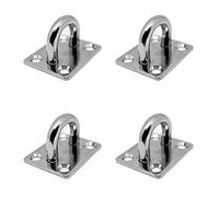 Placa de Acero inoxidable V2A, argolla, agujeros para pared, placa terminal V4A, 4 x Augplatte
