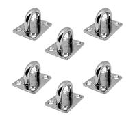 Placa de Acero inoxidable V2A, argolla, agujeros para pared, placa terminal V4A, 6 x Augplatte