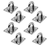 Placa de Acero inoxidable V2A, argolla, agujeros para pared, placa terminal V4A, 8 x Augplatte