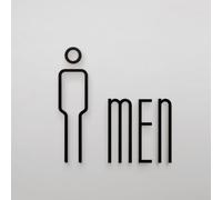 Placa de acrílico para inodoro con etiqueta de WC para pared para puerta de baño, tablero de señalización adecuado para uso frecuente en instalaciones comerciales (A)