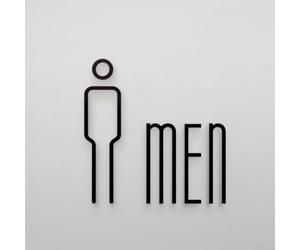 Placa de acrílico para inodoro con etiqueta de WC para pared para puerta de baño, tablero de señalización adecuado para uso frecuente en instalaciones comerciales (A)