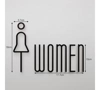 Placa de acrílico para puerta de baño con etiqueta de WC, tablero de señalización de pared, apto para uso público y privado (B)