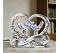 Placa de acrílico personalizada con el corazón infinito para papá,Placa decorativa de acrílico personalizada para el escritorio de papá y los niños,Recuerdo familiar para el Día del Padre