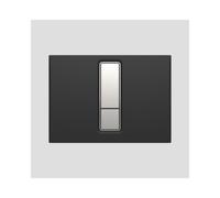 Placa De Activación SANIT Ineo Bright 2C De Duroplast Negro / Cromado Mate