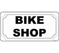 Placa de advertencia de calle para tienda de bicicletas, letrero de metal negro, decoración de pared, señales de advertencia de seguridad para exteriores e interiores, letrero de oficina de 8 x 12