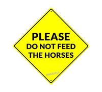 Placa de advertencia para decoración de pared, con texto en inglés "Please Do Not Feed The Horses Safety" de 30.5 x 30.5 cm, letrero de metal para patio, oficina, exterior e interior, 8 x 12 pulgadas