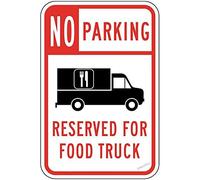 Placa de advertencia para decoración de pared, no estacionamiento, reservado, camión de alimentos, aviso de precaución, resistente a la decoloración, letreros de estaño de metal, letrero para patio,