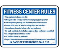 Placa de advertencia para decoración de pared, reglas de centro de fitness, aviso de seguridad, advertencia de peligro, letrero de metal para oficina