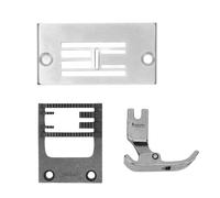 Placa de aguja de coser de acero inoxidable, fuerte, fácil de montar, reemplazo de placa de aguja con prensatelas para máquina en zigzag, accesorios industriales para máquinas de