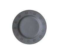 Placa de alivio de cerámica gruesa retro fresca exquisita personalidad, placa de tierra negra de 9 pulgadas, cuatro hojas