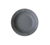 Placa de alivio de cerámica gruesa retro fresca exquisita personalidad, placa profunda de tierra negra de 8 pulgadas, cuatro hojas