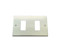 Placa de aluminio de 2 agujeros/plazas con tornillos Bticino Magic Art. 503/2