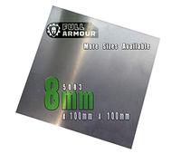 Placa de aluminio de 8mm (5083), 100mm x 100mm (10cm x 10cm)