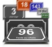 Placa de aluminio y polietileno número de calle decorativa - para casa, garaje, puerta y buzón - colección clásica: 2 líneas personalizables